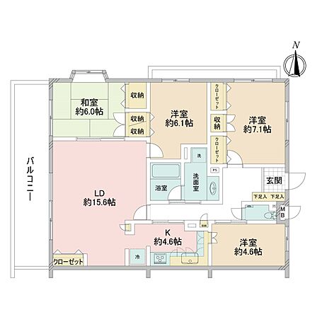 5階部分の北西角部屋です ワイドバルコニー LDK20.2帖 2WAYキッチン 大型4LDK 専有99平米 現況空室 2018年10月にリフォーム済み エレベータ有り オートロック 新耐震基準