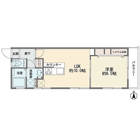 最上階の東南角部屋です カウンターキッチン 1LDK 浴室窓有り 梅が丘駅と豪徳寺駅徒歩4分です