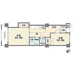 田園フラワーホーム 2Kの間取図画像