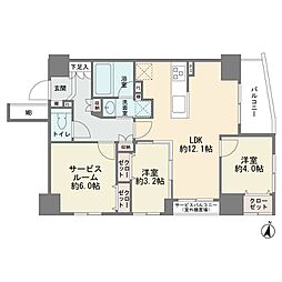 ナイスブライトピア世田谷千歳台 2SLDKの間取図画像