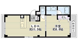 アリエッタ鶴見緑地 1LDKの間取図画像