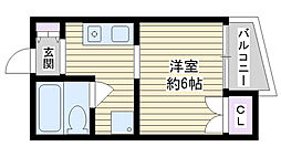 コーポみやにし 1Kの間取図画像