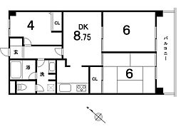 朝日パリオ武蔵藤沢 1階 3DKの間取り