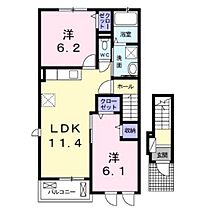 エルカーサII 201 ｜ 山口県下関市吉見里町2丁目（賃貸アパート2LDK・2階・55.85㎡） その2