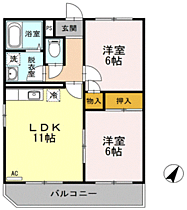 メゾン藤 壱番館 303 ｜ 山口県下関市吉見本町2丁目（賃貸マンション2LDK・3階・51.03㎡） その2