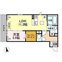 ジュリアス山の田 102 ｜ 山口県下関市山の田西町（賃貸アパート1LDK・1階・41.01㎡） その2