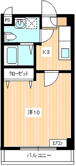 ユニゾン長府 302｜山口県下関市長府松小田本町(賃貸マンション1K・3階・30.40㎡)の写真 その2