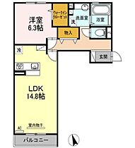 グローリア コート 205 ｜ 山口県下関市綾羅木新町2丁目（賃貸アパート1LDK・2階・55.44㎡） その2