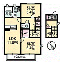 シャーメゾン石原 201 ｜ 山口県下関市石原（賃貸アパート2LDK・2階・65.85㎡） その2