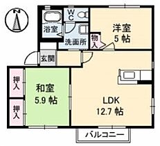 メゾンレディバードB棟 101 ｜ 山口県下関市山の田西町（賃貸アパート2LDK・1階・53.32㎡） その2