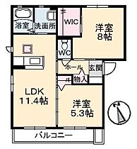 シャーメゾンマニエールII A棟 101 ｜ 山口県下関市小月本町2丁目（賃貸アパート2LDK・1階・54.07㎡） その2