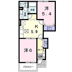 リーオ・ピーノ 1階2Kの間取り
