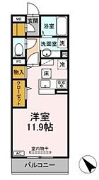 エスポワールコート ワンルームの間取図画像