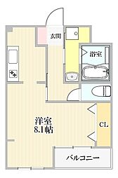 コンフォース栄 1Kの間取図画像