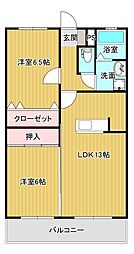 メゾン藤弐番館 2LDKの間取図画像