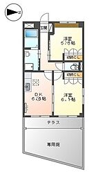 RiverVillageNR 2DKの間取図画像