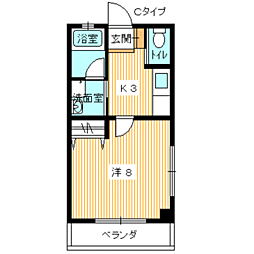 アスティー豊町 1Kの間取図画像