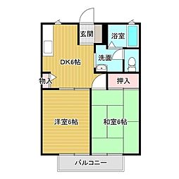 やおきan 2DKの間取図画像
