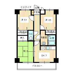 ノビリティー新下関 3DKの間取図画像