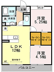 エクセレージュ彦島 2LDKの間取図画像