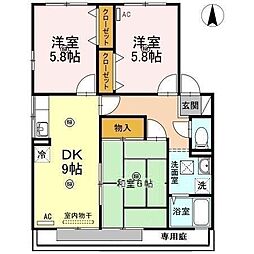 アーバンライフ塩屋台. 1階3LDKの間取り