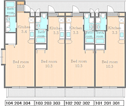 ラフォレット山大前 ワンルームの間取図画像