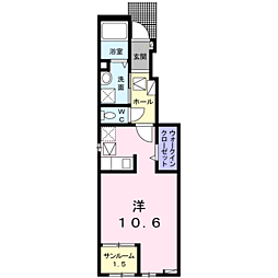 ファニーベル1 ワンルームの間取図画像