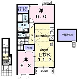 ペスカ・トーレ 2LDKの間取図画像