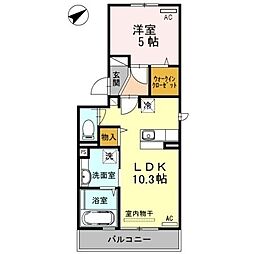 セジュール鵬舟5 1LDKの間取図画像