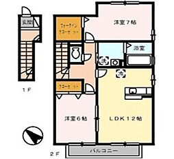 セジュールジン2 2LDKの間取図画像