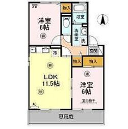 セジュールセゾン 2LDKの間取図画像