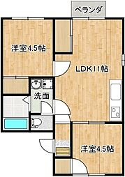 PHILIA1 2LDKの間取図画像