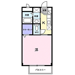 グレンツェンシャロッセ 1Kの間取図画像