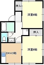 ブランシェ岬No.1 2DKの間取図画像