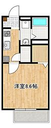 エルメゾン・テック 1Kの間取図画像