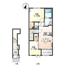 グランディール 2LDKの間取図画像