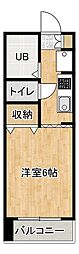 日神パレステージ宇部 ワンルームの間取図画像