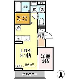 grand fleuve 開出 1LDKの間取図画像
