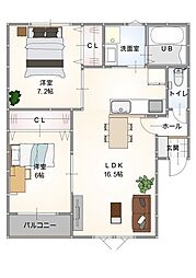 ラルミエール泉 2LDKの間取図画像