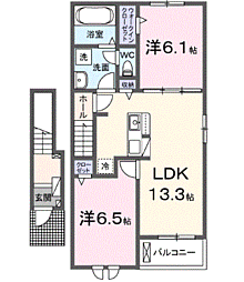 シュトラールB 2LDKの間取図画像
