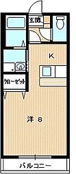 ラ・フォンテーヌ 1Kの間取図画像