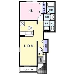 コアみのりB 1LDKの間取図画像