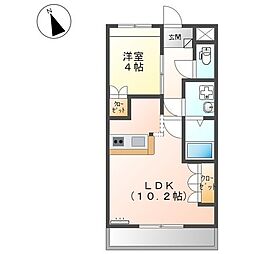 ウィル2008 1LDKの間取図画像