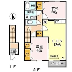 ファミリエB 2LDKの間取図画像