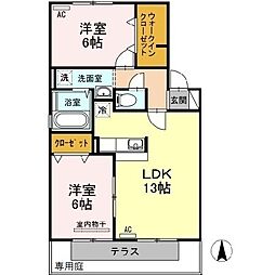 セジュール清少納言B 2LDKの間取図画像