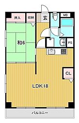メゾン・ド・アルカシェール 1LDKの間取図画像
