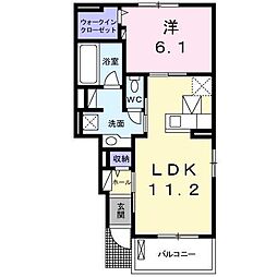 スパシーバB 1LDKの間取図画像