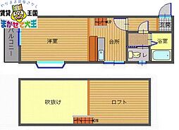 ユーロハイツ大橋 1Kの間取図画像