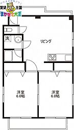 ソレイユ富士見 2LDKの間取図画像