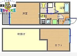 シャトレ浦上壱番館 1Kの間取図画像